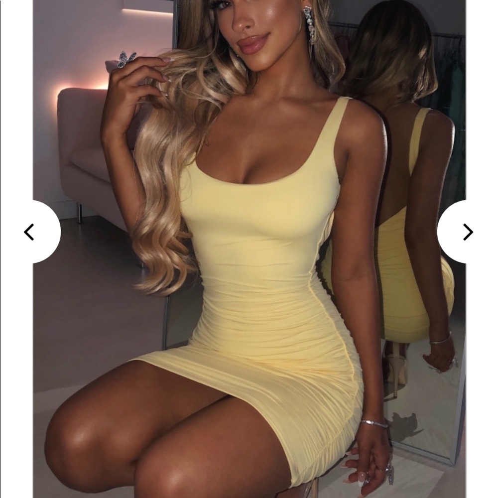 Babyboo Diya Mini dress in Lemon